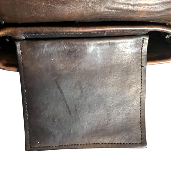 70's Handmade Boho Hippie Leather Flap Bag - Picture 5 of 9